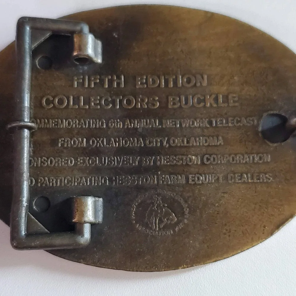Vintage 1979 Hesston National Finals Rodeo NFR Belt Buckle Fifth Edition Brass